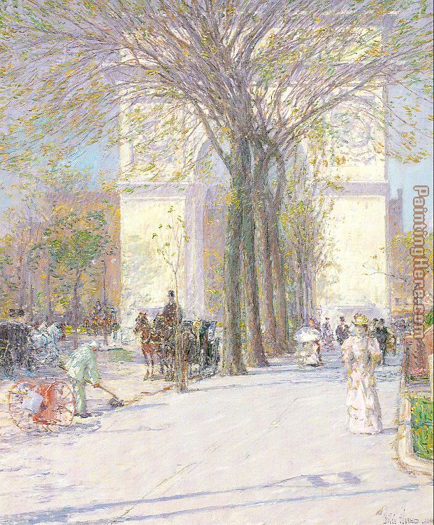 Washington Arch in Spring painting - childe hassam Washington Arch in Spring art painting